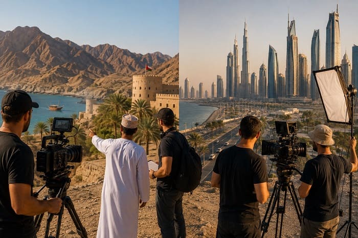 Équipe de tournage en Oman et aux Émirats arabes unis